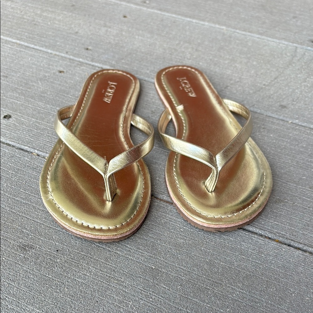 J. Crew Gold Girl’s Sandals